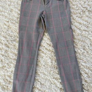 Gap Signature Skinny Ankle Pant Black Plaid with Pink Size 0